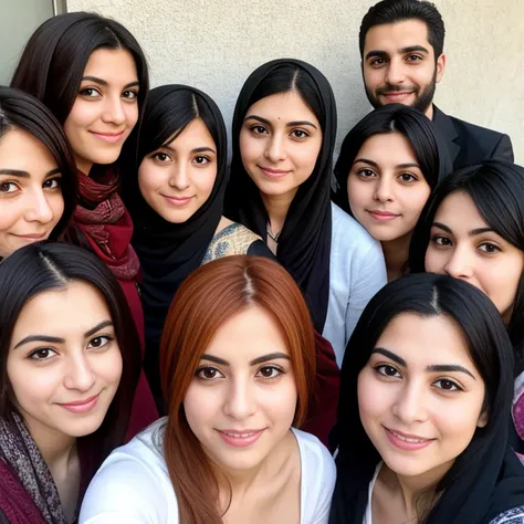 group of lebanese, focus on character faces