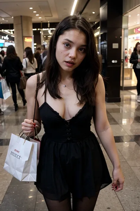 Horrific possessed girl from the exorcist at shopping mall