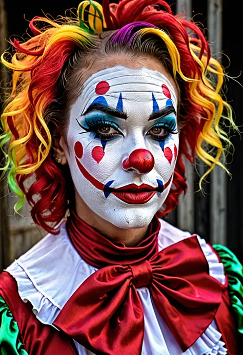 Clown makeup and makeup art is a popular theme in the carnival, clowncore, clown girl, wearing accurate Clown makeup, Clown make...