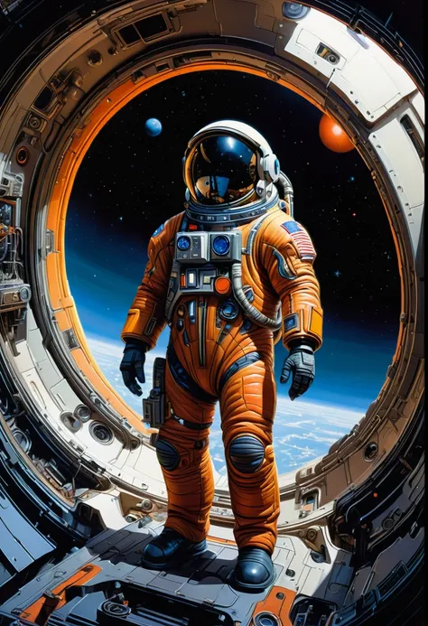 astronaut, full body, by ralph mcquarrie, best quality, masterpiece, very aesthetic, perfect composition, intricate details, ult...