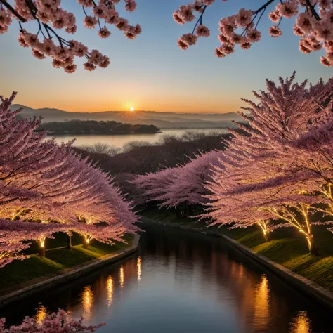 universe　cherry blossoms　landscape only