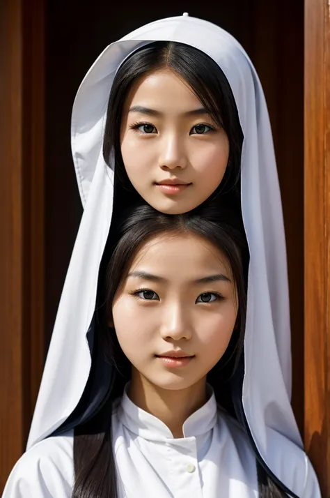 young nun with oriental features