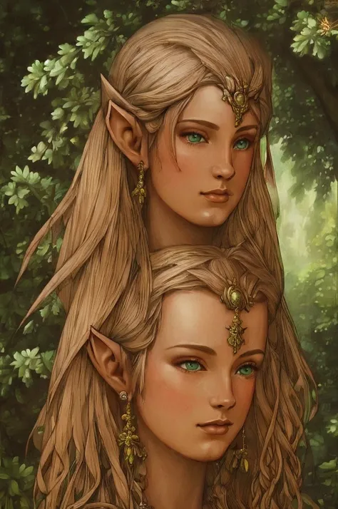 ((melhor qualidade, 8K, obra de arte: 1.3)), A sad elf praying in a forest, medieval fantasy, rpg, album cover, detailed portrai...