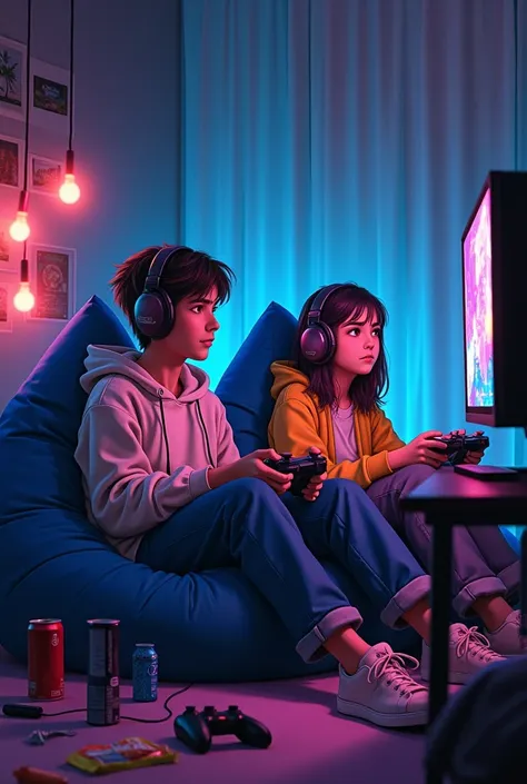 teenagers who spend their time at home playing video games