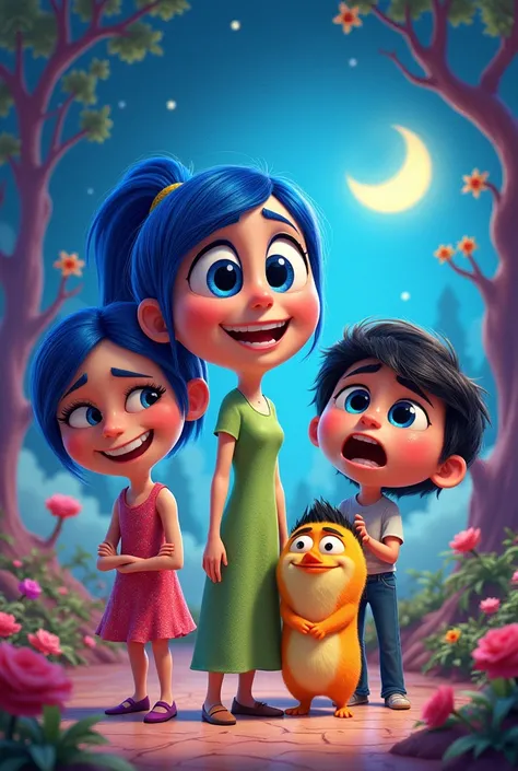 Characters from the animation Inside Out 2 in the humanized version 