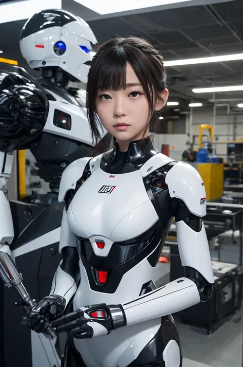 masterpiece, best quality, extremely detailed, 8k portrait,japaese android girl,plump ,control panels,android,droid,mechanical h...