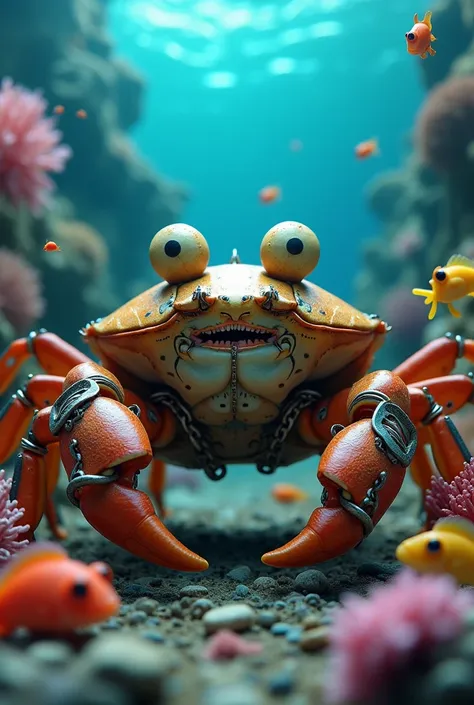 BDSM crab with a human face