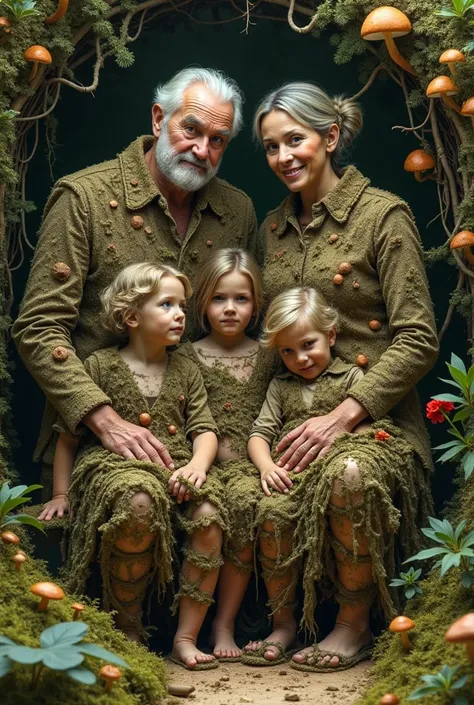 large family, dressed in compost form