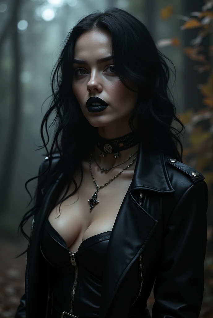 black lipstick beautiful, full body, gothic, rocker