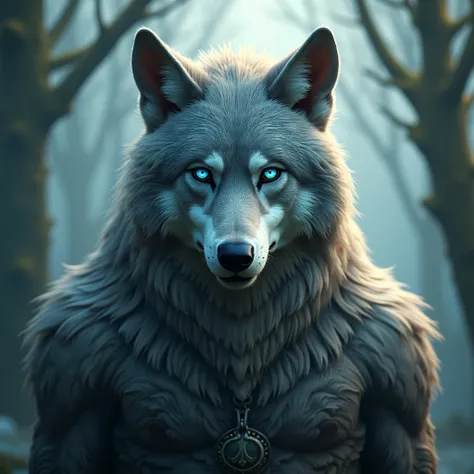 Beast Man,blue eyes, Wolf Ears,Kind Face,