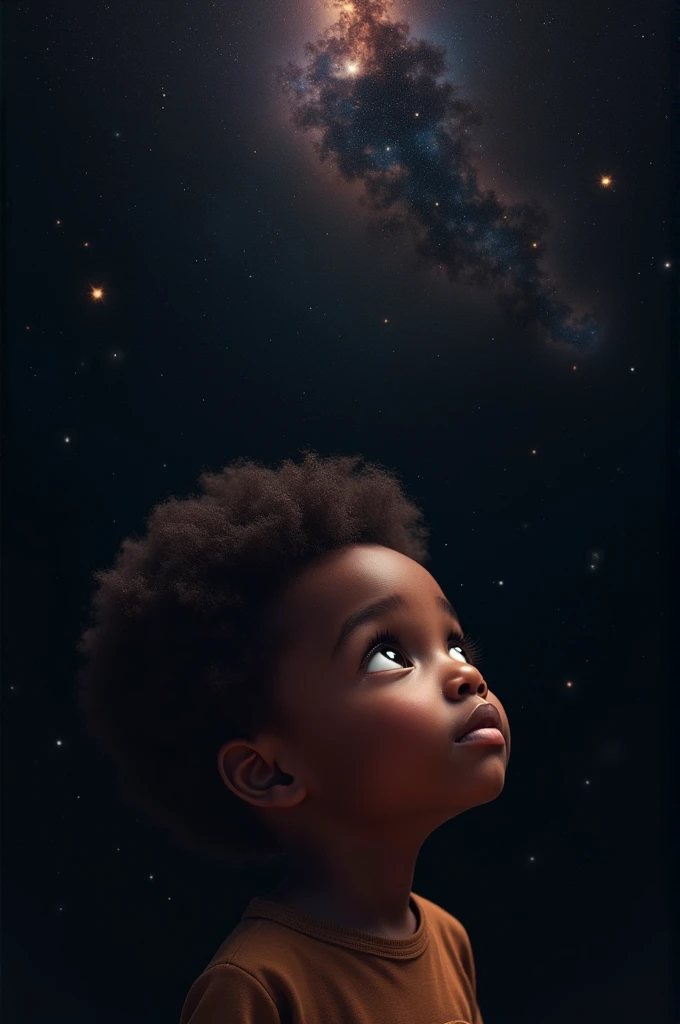 cosmic black kid looking at