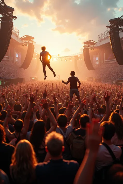 Thousands of people enjoying rockband