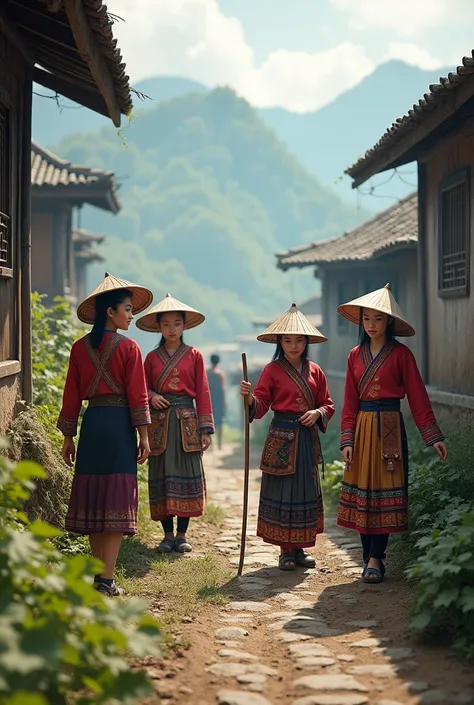 working scenes of high school students from the miao and dong ethnic groups in guizhou province