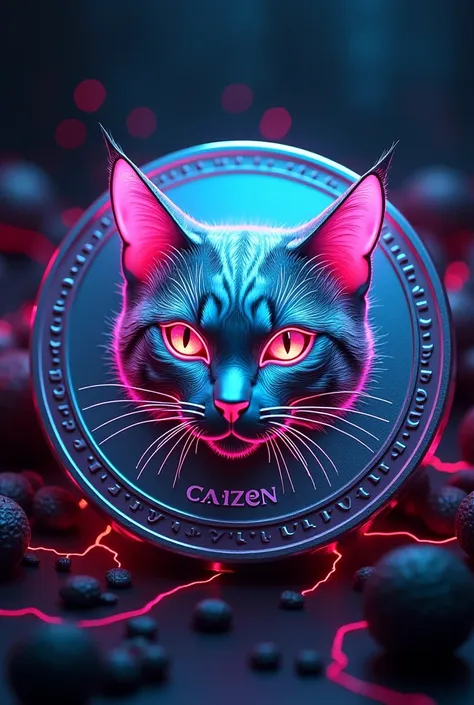 catizen coin silver with neon effect