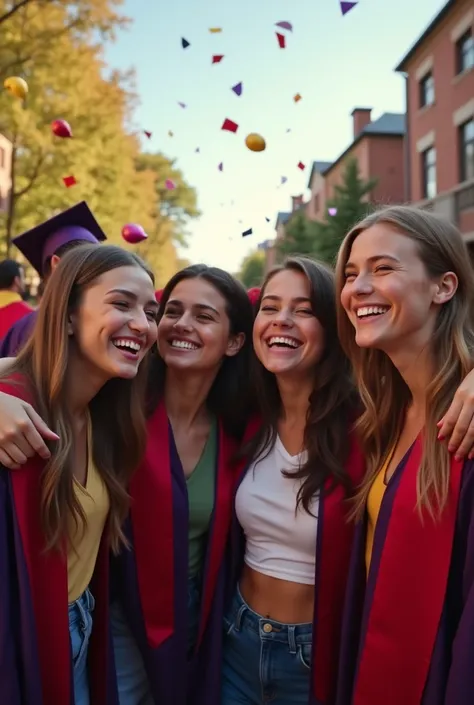 FRIENDS IN THEIR DEGREE CELEBRATING