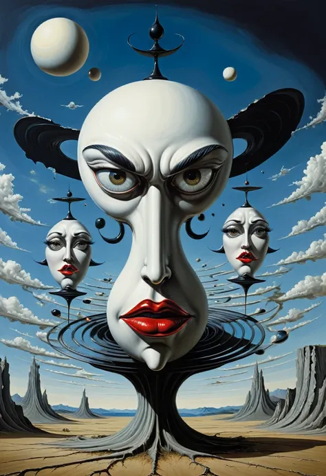 angry saturn with his kids  - surrealist style, surrealist artwrok, dream like, salvador dali style, rene magritte style, highly...