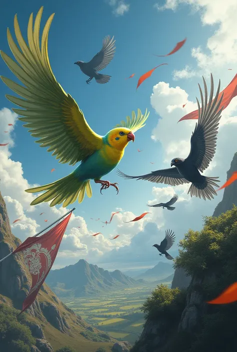 budgie kingdom againt crow kingdom in epic battle