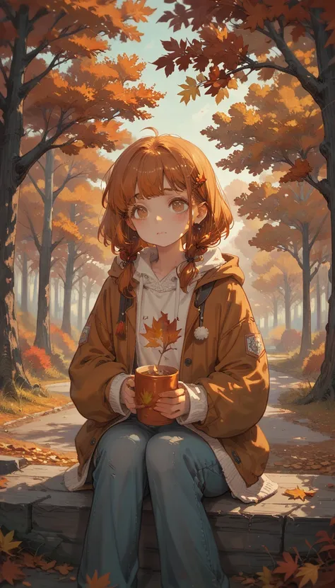 Cozy  maple trees  ,autumn ,fall , Lofi Cozy