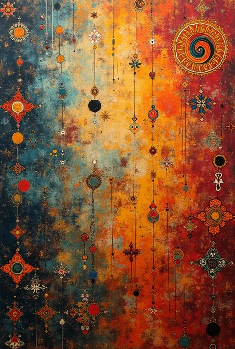 fusion of art style by bill sienkiewicz , abstract background , indian and persian art style, rug, art background theme, zen,azt...