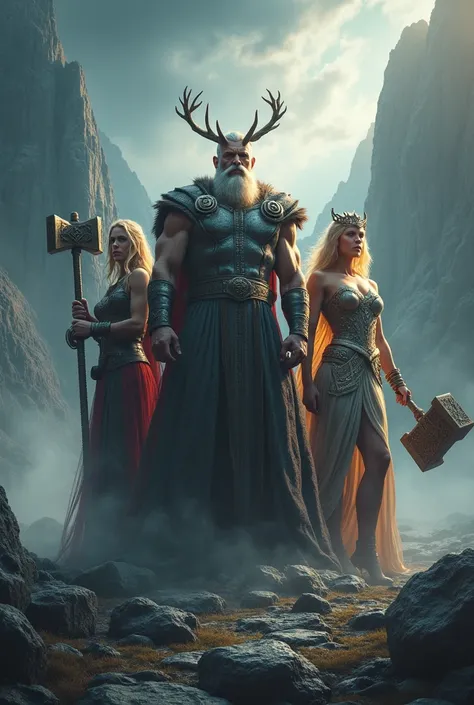 odin, thor and freya together