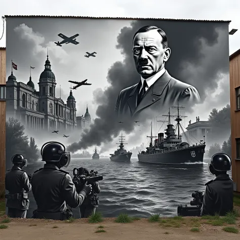 background of the decisive battle of world war ii，murals in berlin，black and white mural，the mural reads in german：berlin、final ...