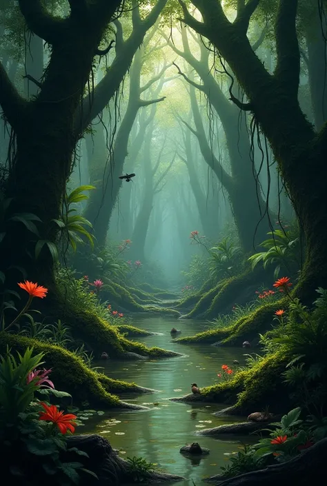 a jungle swamp