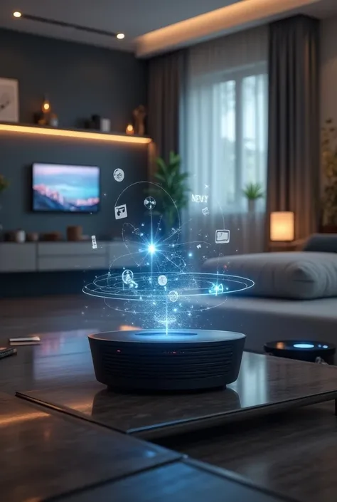 The radio system connected to other smart devices in the home, Like lights and speakers with holograms