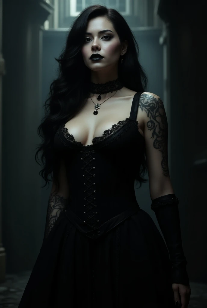 Busty goth woman