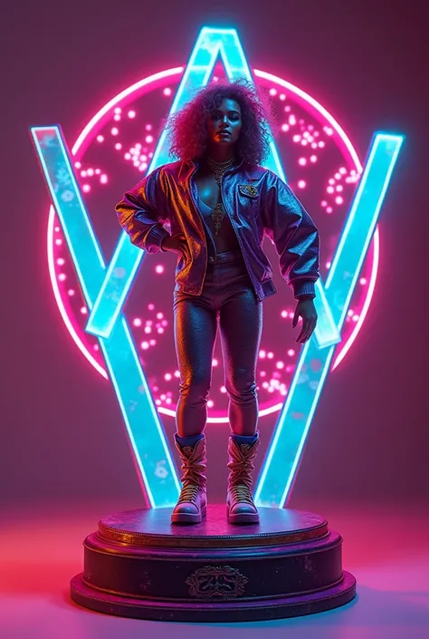 Create an image of a trophy for an award called "funk rave trophy " in honor of the song by Anitta .
Emphasize the name of t...