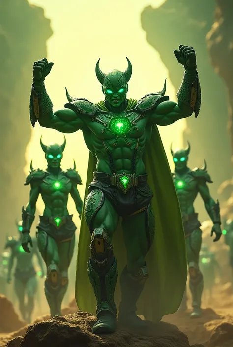 make happy green warrior aliens after winning a war