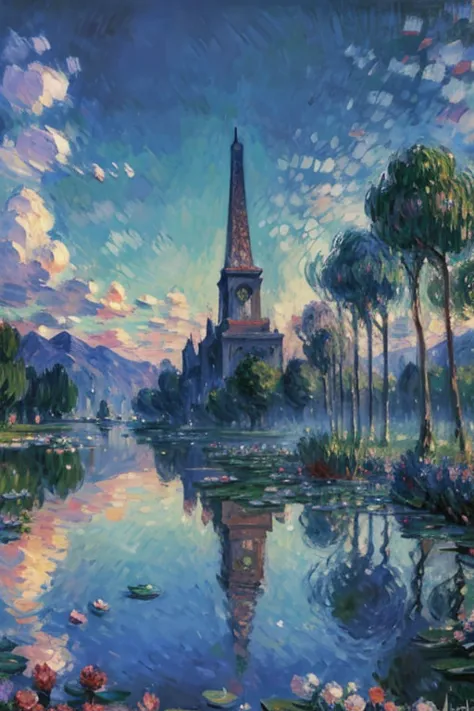 (claude monet&#39;s works:1.25),impressionism ,rainerism,quality\(8k,best quality,masterpiece, like in the movie \), view from b...