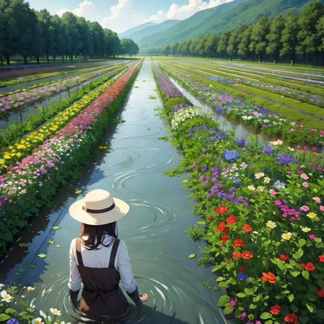 a flower farm being flooded