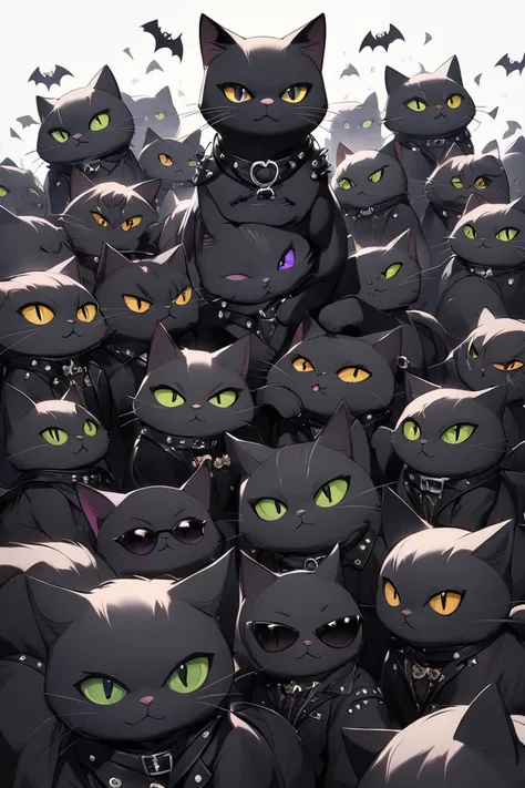 the feeling that a black cat has become a human punk rock heavy meta black cat personification rock and roll black cats surround