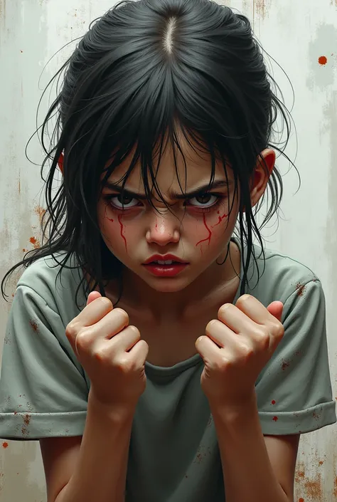 a girl with anger