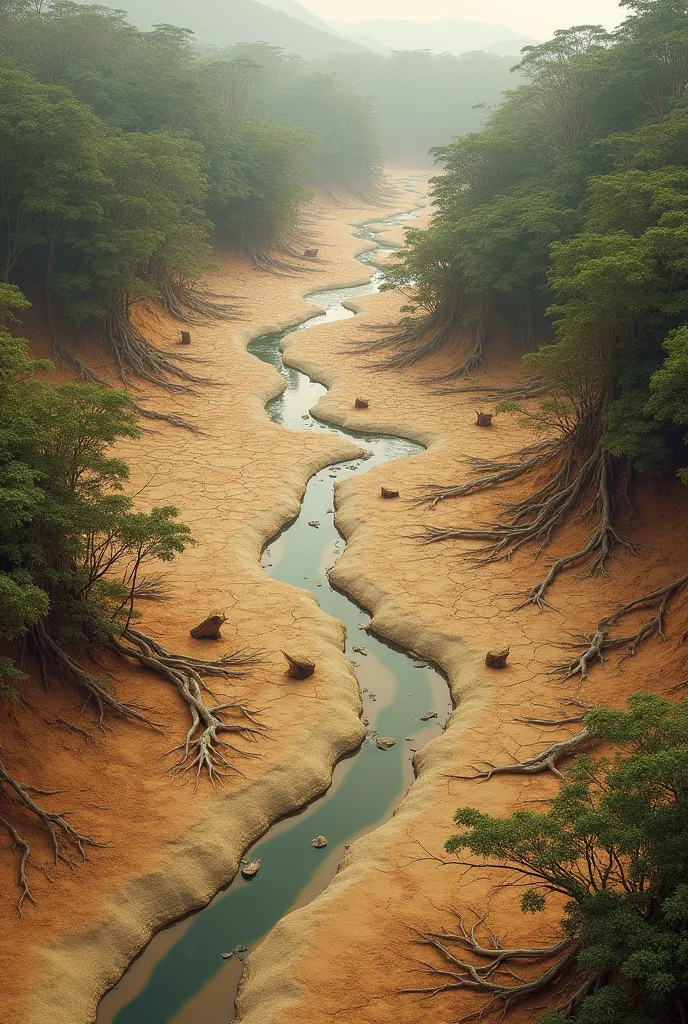 a geographical map of the amazon rain forest without trees as if it was a desert