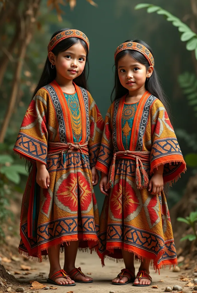 i would like an image of garments for girls and boys made with cotton, plant fibers and animal hides from the culture shock befo...