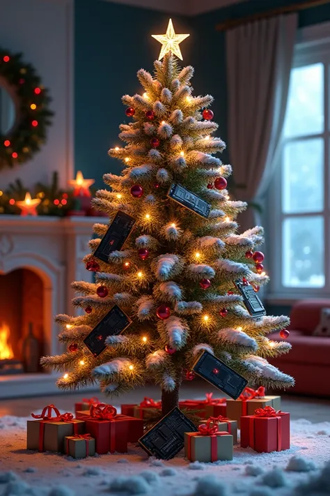 Christmas tree with pc components as a gifts