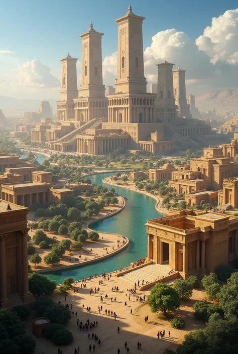 create a 3d image of the city of babylon