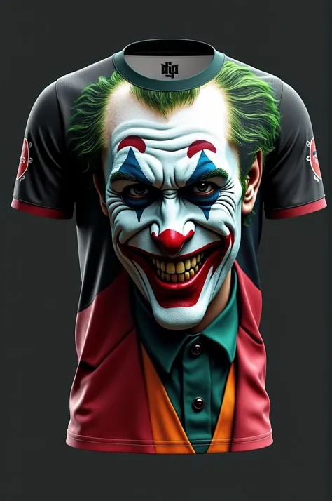 Create a sports jersey with the image of the Joker on the entire jersey with a kite reel in your hand highlighted with a logo wr...