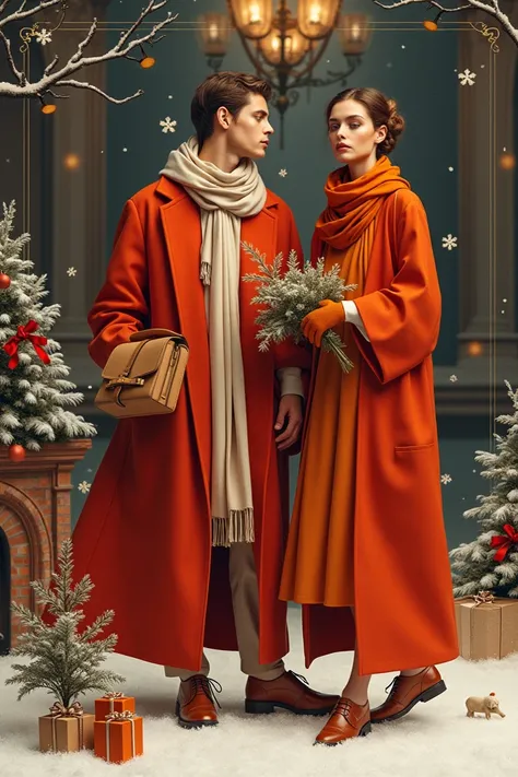 create a christmas promotion of the products of the company hermes presented in a flyer