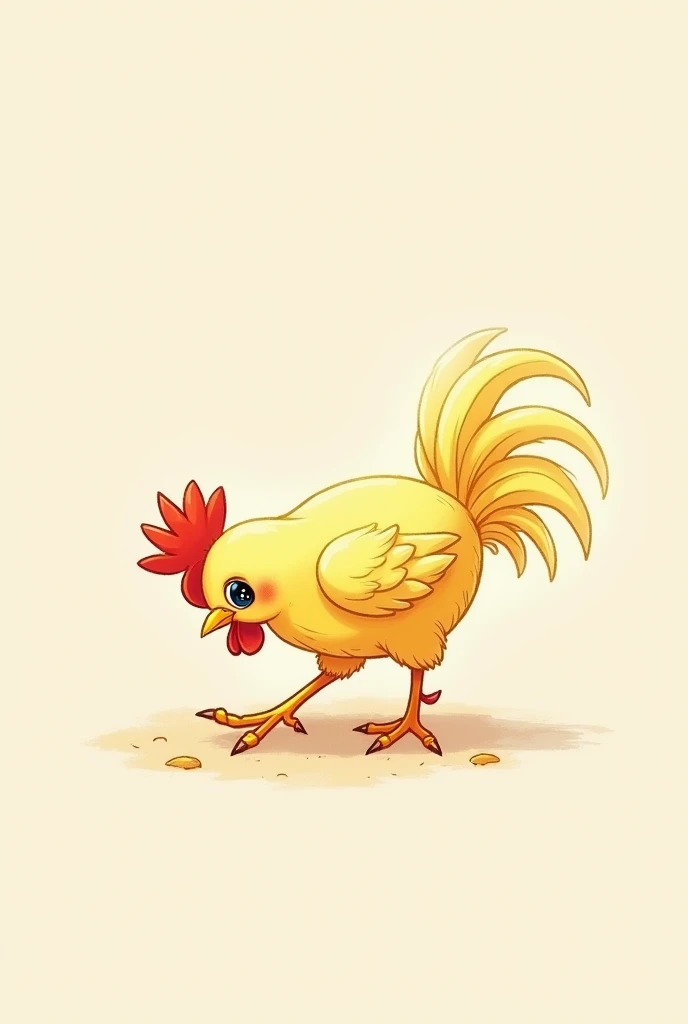 a drawing of beautiful rooster pecking on the ground that little rooster i want to be cute and my little rooster has yellow feat...