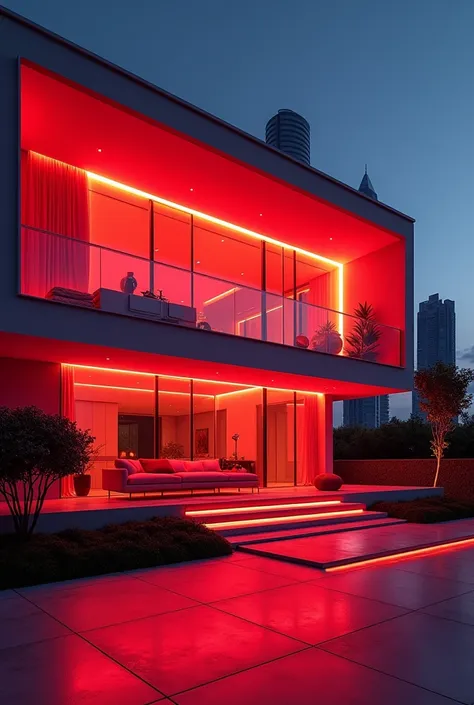 Create a modern home with agr red LEDs on the inside
