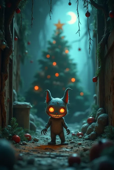 christmas, dark, cute, horror, spooky, gloomy, colorful,