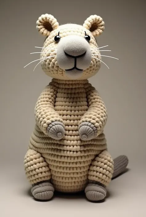 a capybara crocheted taking matte