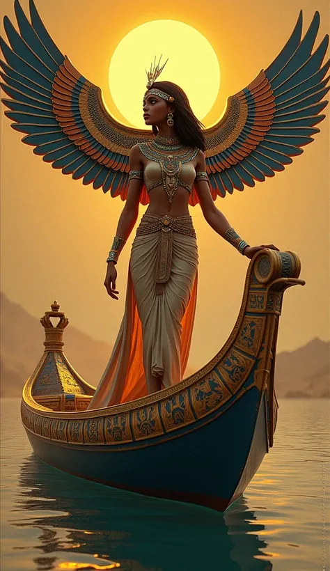 create a 3d rendering of an ancient egyptian princess depicted in a vintage art style, reminiscent of an oil painting. the princ...