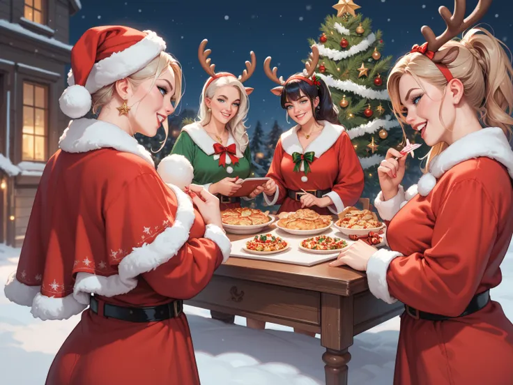 santa claus casts a spell on a group of unsuspecting mean girls, forcing them to transform into christmas reindeer.