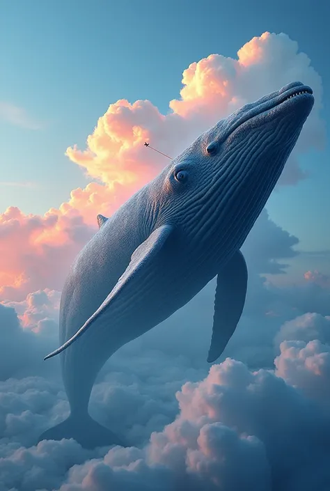 giant whales ，made of colorful clouds,antenna,ultra hd, masterpiece, high detail, high quality, best quality, high resolution