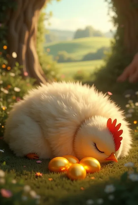 sleeping hen that lays golden eggs