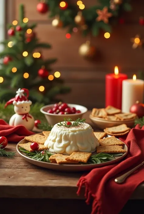 cream cheese , in a table,  christmas festival party