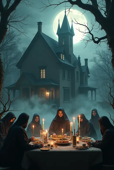 Witch house with ghostly tea and decoration
Real-life